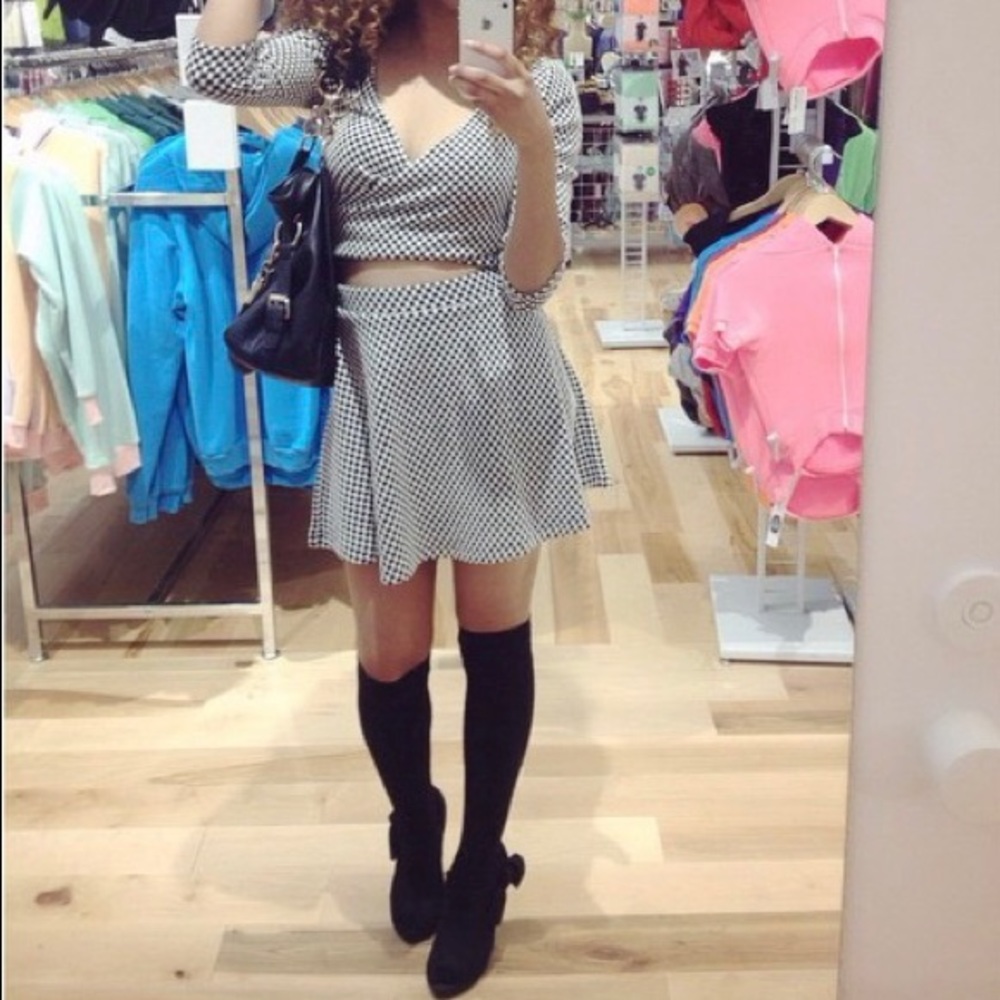 Houndstooth skirt set